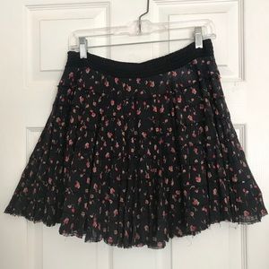 🌸FREE PEOPLE🌸 Floral Black Skirt